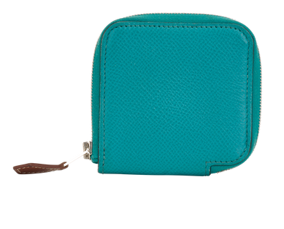 Hermes Silk'In Compact Wallet, &pound;295, Accessories, Green, Leather, Front view